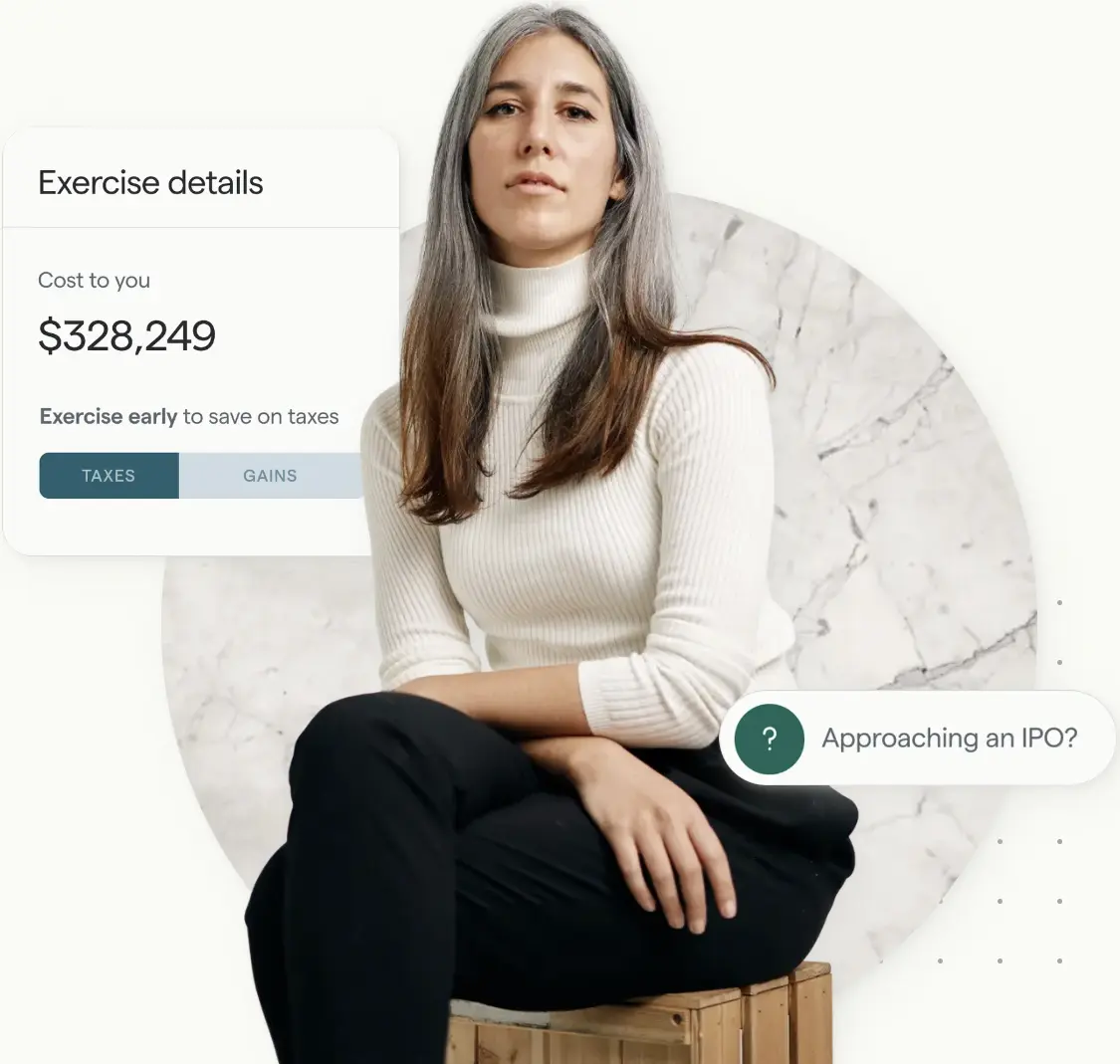 Startup employee reviewing equity planning dashboard on laptop